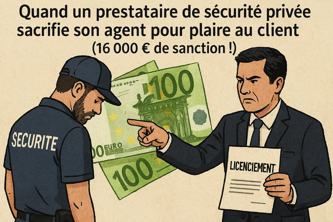 Quand un prestataire de sécurité privée sacrifie son agent pour plaire au client (16 000€ de sanction !)