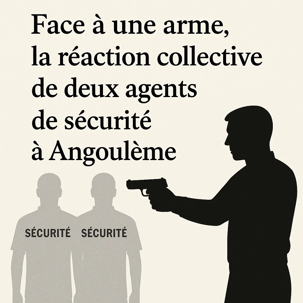 Face à une arme, la réaction collective de deux agents de sécurité à Angoulême !