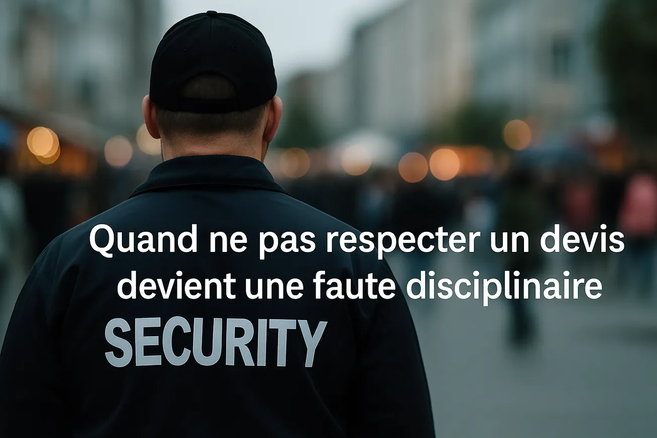 Sécurité privée : quand ne pas respecter un devis devient une faute disciplinaire